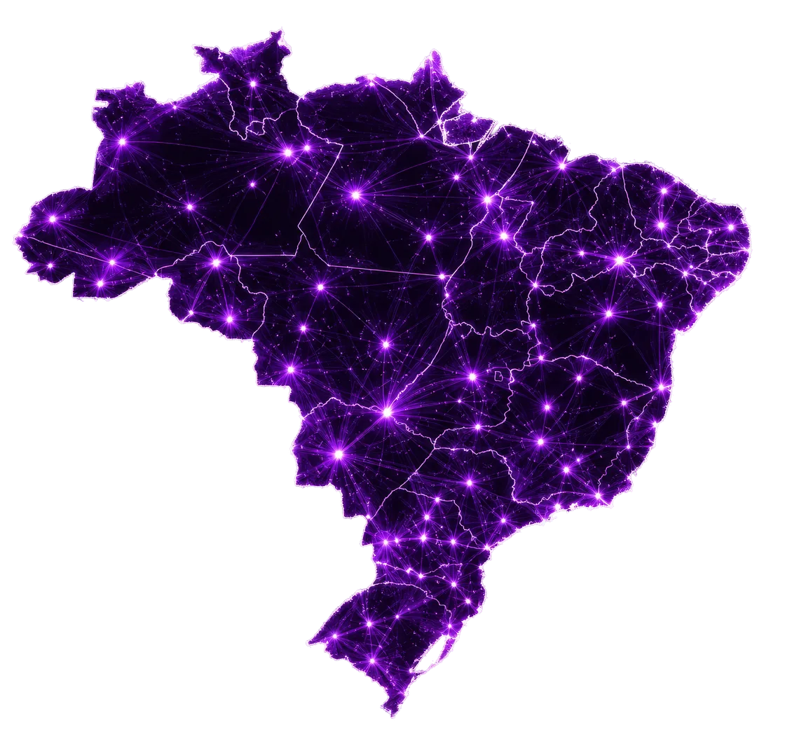 Mapa do Brasil com a rede de parceiros Legacy