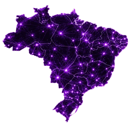 Mapa do Brasil com a rede de parceiros Legacy